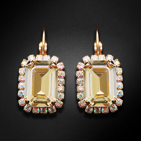 Auskarai "Lurdes II (Auksinė Šešėlis)" su Swarovski™ kristalais